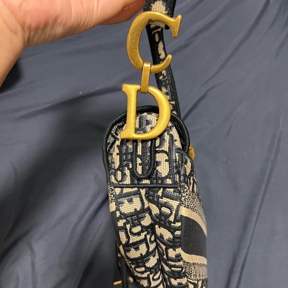 DIOR SADDLE BAG - Blue Dior Oblique Embroidery - Picture 5 of 10